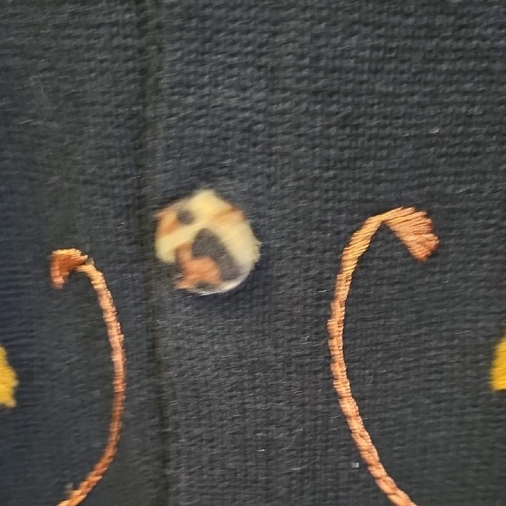 Storybook Knits Black Cardigan with Pink Embroidery and Leopard Trim - Picture 5 of 9